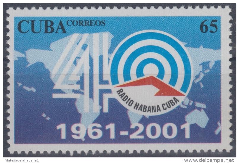 2001.12- * CUBA 2001. MNH. 40 ANIV RADIO HABANA CUBA. MAPAMUNDI. MAP. - Neufs