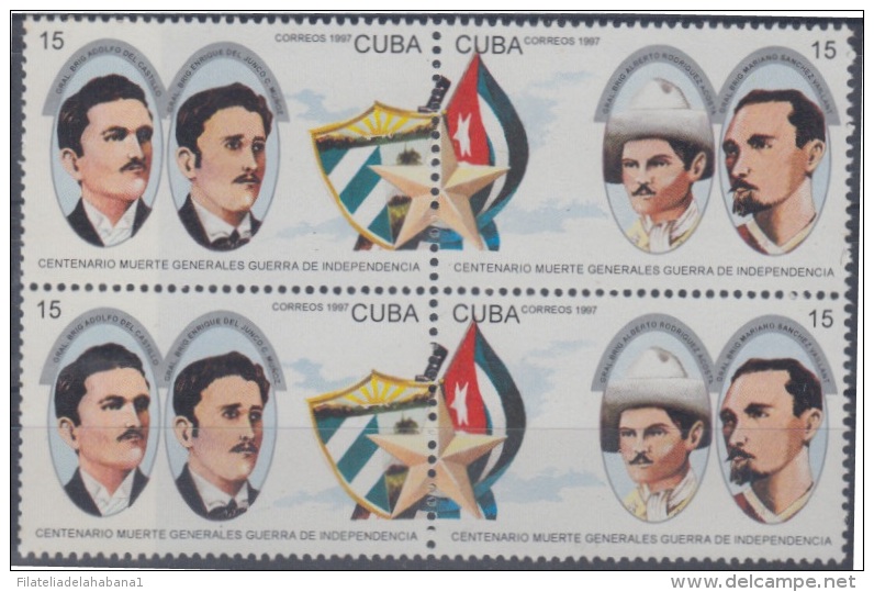 1997.28- * CUBA 1997. MNH. GENERALES DE LA GUERRA DE INDEPENDENCIA. INDEPENDENCE WAR. SE-TENAM. BLOCK PAIR. - Unused Stamps