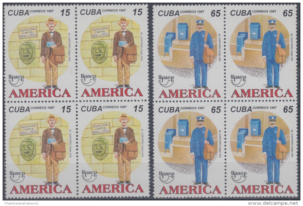 1997.32- * CUBA 1997. MNH. AMERICA UPAEP. CARTEROS Y BUZONES. POSTMAN & MAIL BOX. BLOCK 4. - Unused Stamps