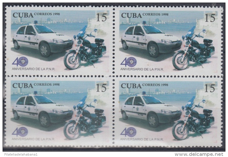 1998.2- * CUBA 1998. MNH. 40 ANIV PNR. POLICIA. POLICE. PATRULLA POLICIAL. BLOCK 4. - Unused Stamps