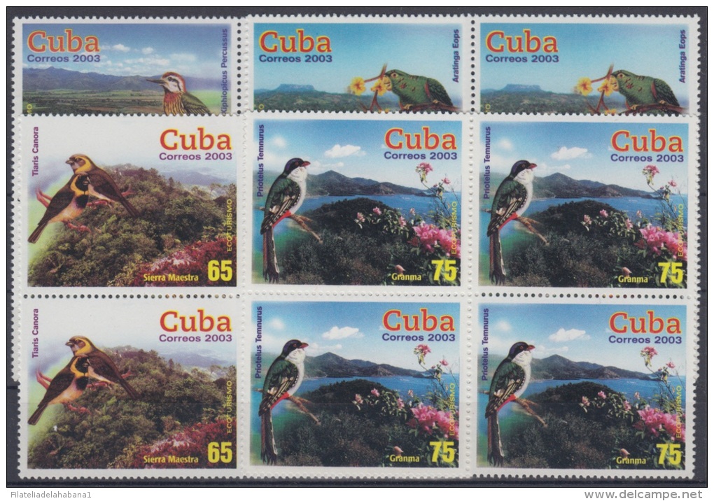 2003.43- * CUBA 2003. MNH. TURISMO. AVES Y PAISAJES DE CUBA. TRINIDAD. GRANMA. BIRD. PAJAROS. BLOCK 4. - Neufs