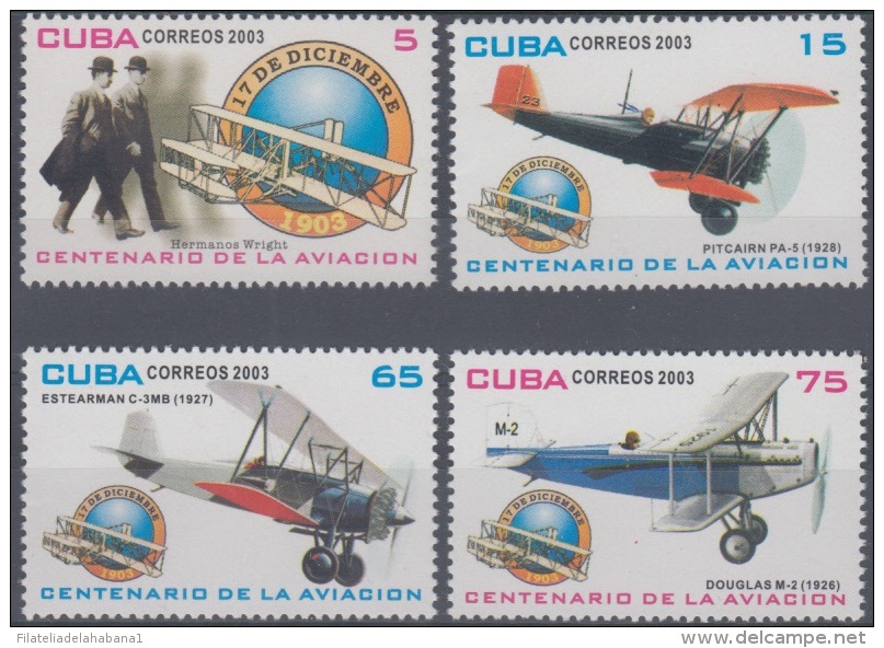 2003.45- * CUBA 2003. MNH. CENTENARIO DE LA AVIACION. AVION. AIRPLANE.  BROTHER WRIGHT. DOUGLAS M-2. - Neufs