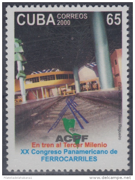 2000.13- * CUBA 2000. MNH. CONGRESO PANAMERICANO FERROCARRIL. RAILROAD. RAILWAYS. TRAIN. LOCOMOTIVE. - Gebraucht