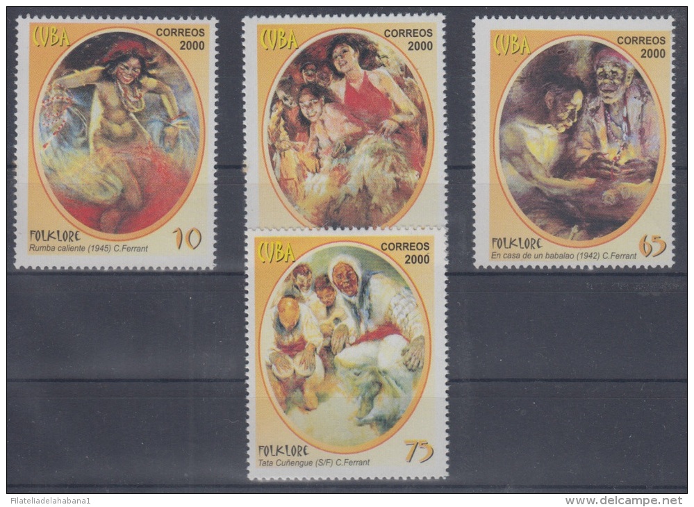 2000.30- * CUBA 2000. MNH. FOLKLORE. ARTE. PINTURA. C. FERRANT. - Usados