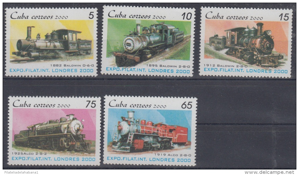 2000.38- * CUBA 2000. MNH. EXPO FILATELICA LONDRES. LONDON. FERROCARRIL. RAILROAD. RAILWAYS. TRAIN. LOCOMOTIVE - Usados