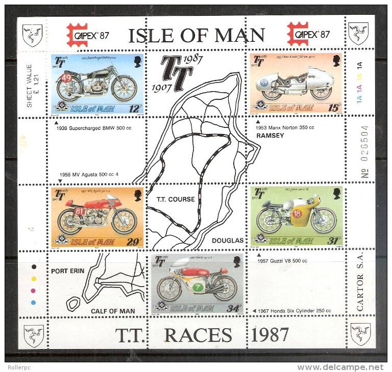 011423 Sc339a  ISLE OF MAN - T.T.RACES 87 - CAPEX 1987 [CORNER MOUNT ATTACHED] - Non Classés