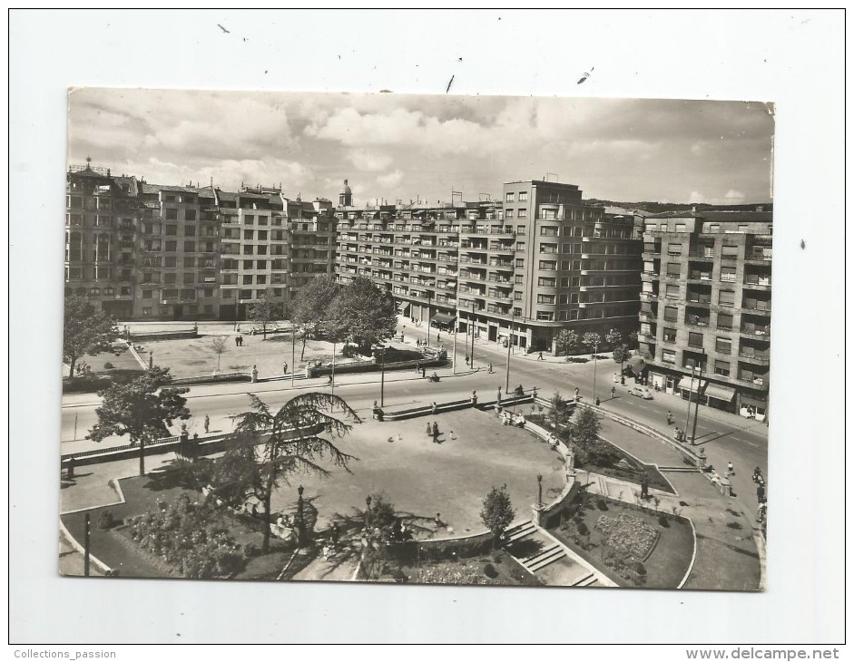 Cp , ESPAGNE , BILBAO , Plaza De INDAUCHU , Ed : Postal Madrid , Voyagée 1960 - Vizcaya (Bilbao)