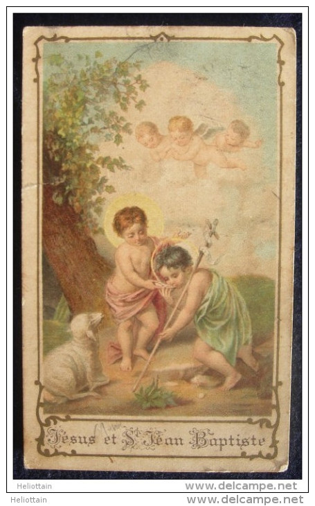 IMAGE PIEUSE CANIVET Chromo Vers 1900: St JEAN BAPTISTE / HOLY CARD / SANTINO S. GIOVANNI BATTISTA - Images Religieuses