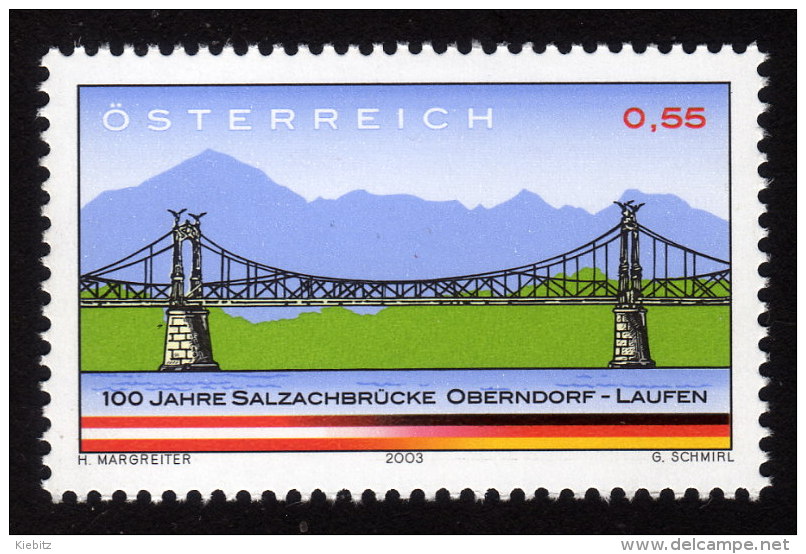 ÖSTERREICH 2003 ** 100 Jahre Salzachbrücke Oberndorf Laufen - Gemeinschaftsausgabe Mit Deutschland MNH - Gemeinschaftsausgaben