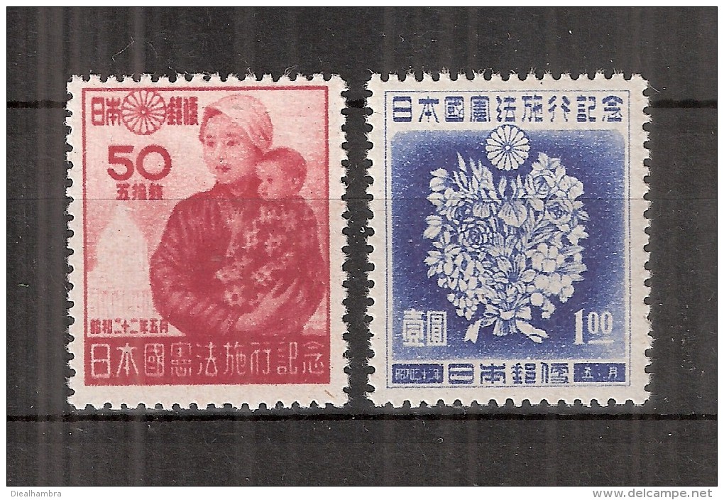 JAPAN NIPPON JAPON ENFORCEMENT OF NEW CONSTITUTION 1947 / MNH / 378 A - 379 A - Nuovi