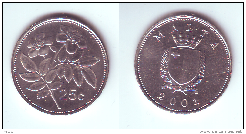 Malta 25 Cents 2001 - Malta