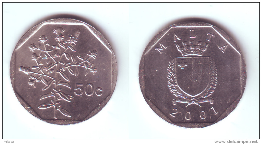 Malta 50 Cents 2001 - Malte