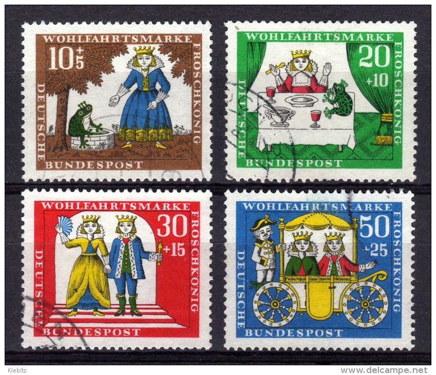 BRD 1966 - Der Froschkönig Von Brüder Grimm - MiNr.523-526 Kompletter Satz - Märchen, Sagen & Legenden