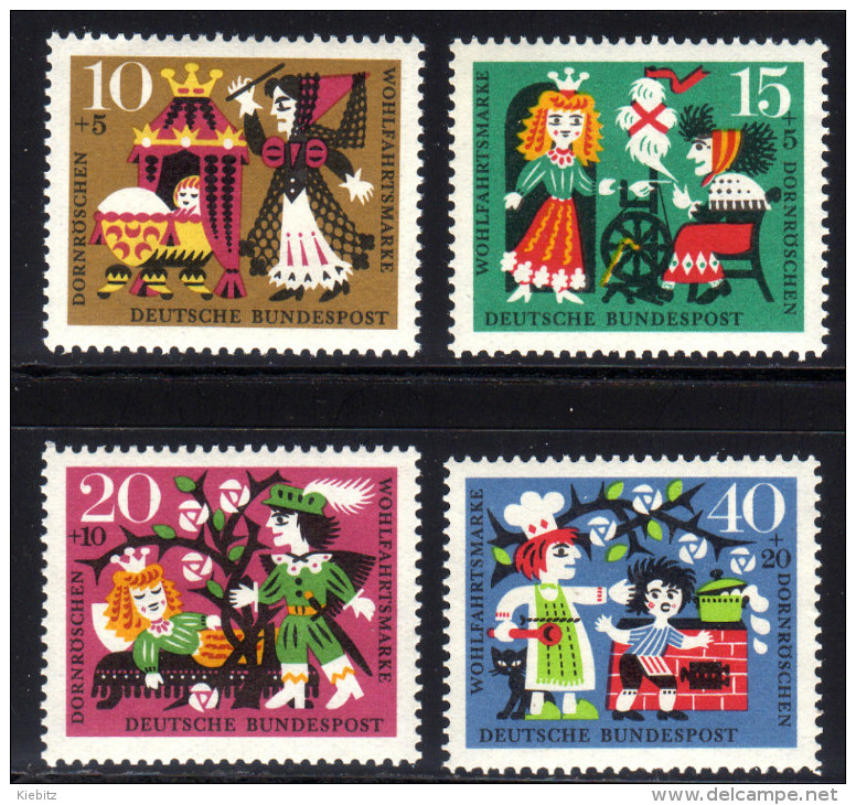 BRD 1964 ** Dornröschen Von Brüder Grimm - MiNr. 447-450 Kompletter Satz MNH - Fiabe, Racconti Popolari & Leggende