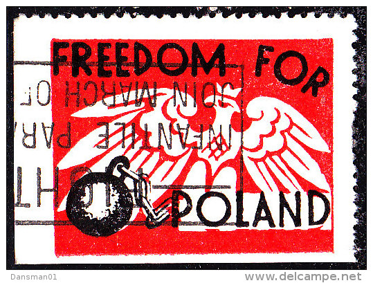 POLAND FREEDOM For POLAND Label Used - Vignettes De La Libération