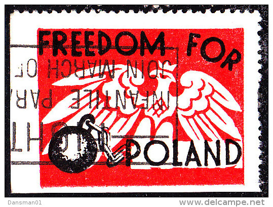 POLAND FREEDOM For POLAND Label Used - Verschlussmarken Der Befreiung