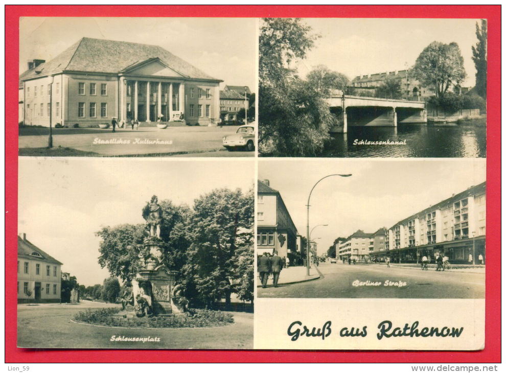 159030 / GRUSS AUS Rathenow - SCHLAUSENPLATZ , BERLINAR STRASSE , SCHLEUSENKANAL , KULTTURHAUS - Germany Allemagne - Rathenow