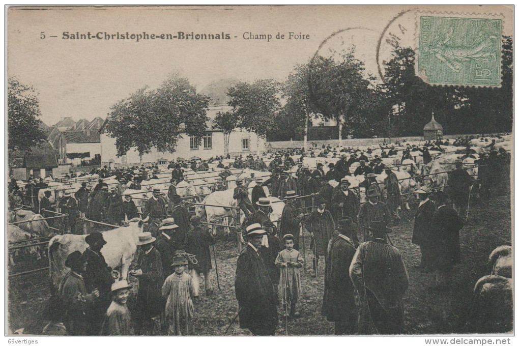 71 SAINT CHRISTOPHE EN BRIONNAIS, Champ De Foire, Trés Belle Animation - Altri & Non Classificati