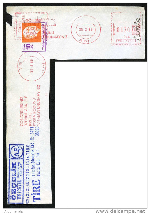 Machine Stamps (ATM) Red Special Cancels T&#304;RE 25.2.86 (#87) - Automatenmarken