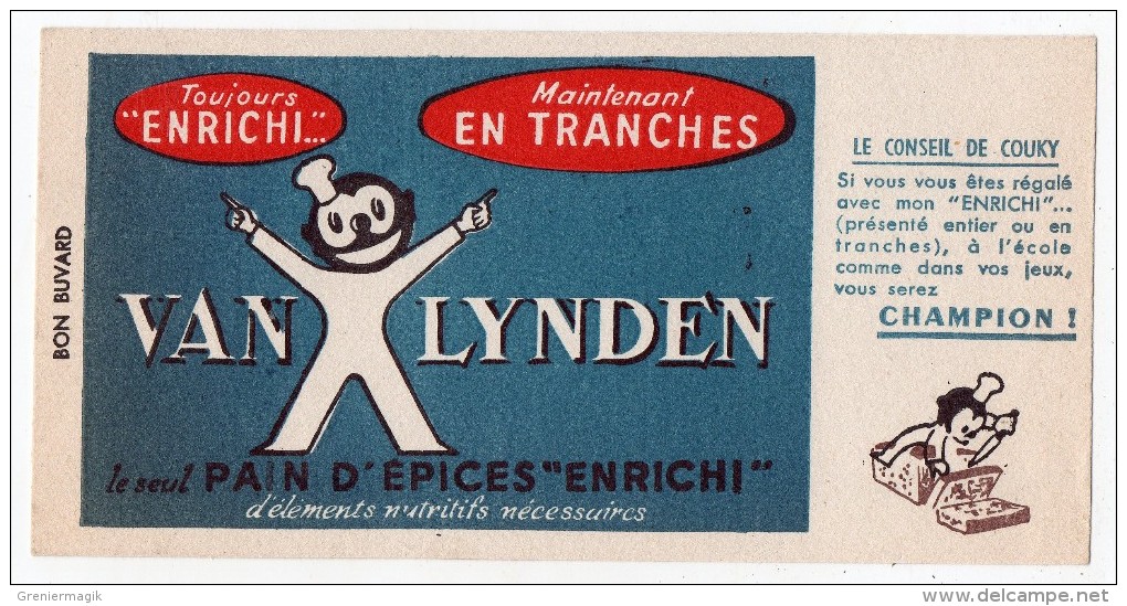 Buvard - Van Lynden Le Seul Pain D'épices "enrichi" - Le Conseil De Couky - Honigkuchen-Lebkuchen