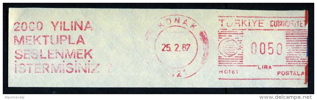 Machine Stamps (ATM) Red Special Cancels KONAK 25.2.87 (#78) - Distribuidores