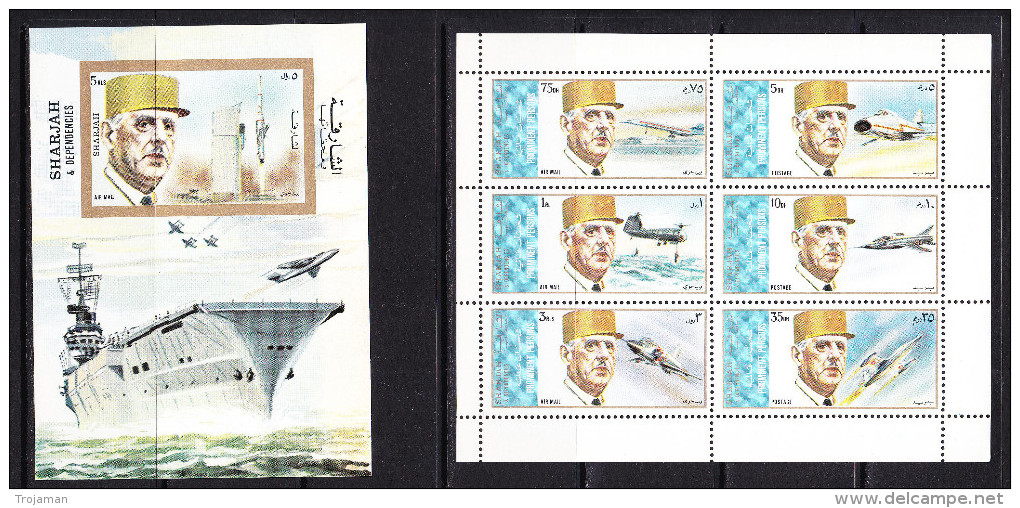 AE-SH	3	SHARJAH-	PROMINENT RERSONS. STARTING PRICE FOR THE ONE SET - De Gaulle (General)