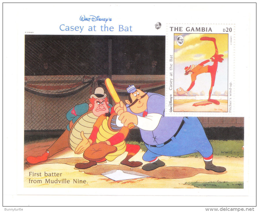 Gambia 1993 Casey At The Bat Cartoon S/S MNH - Gambia (1965-...)