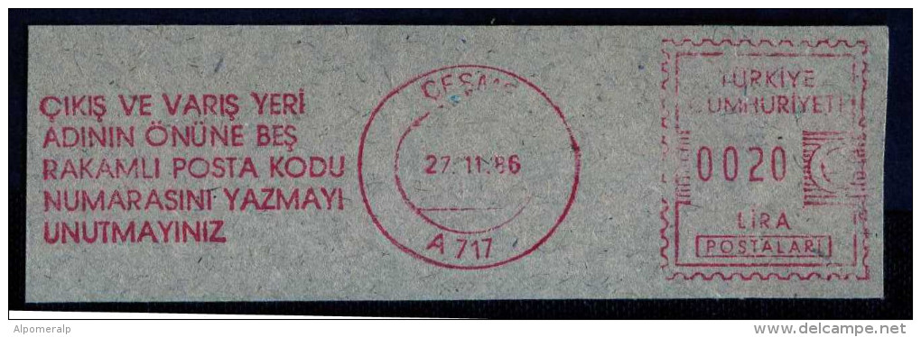 Machine Stamps (ATM) Red Special Cancels CESME 27.11.86 (#59) - Automatenmarken