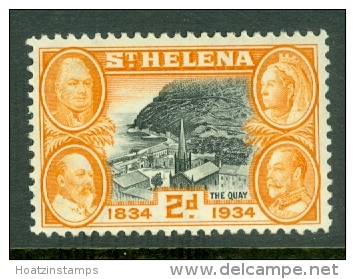 St Helena: 1934   Centenary Of British Colonisation     SG117    2d     MH - Saint Helena Island