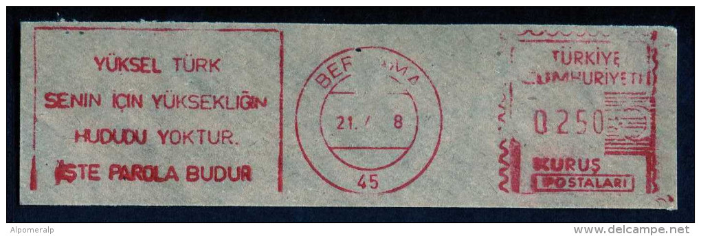 Machine Stamps (ATM) Red Special Cancels BERGAMA 21.7.78 (#45) - Distributors