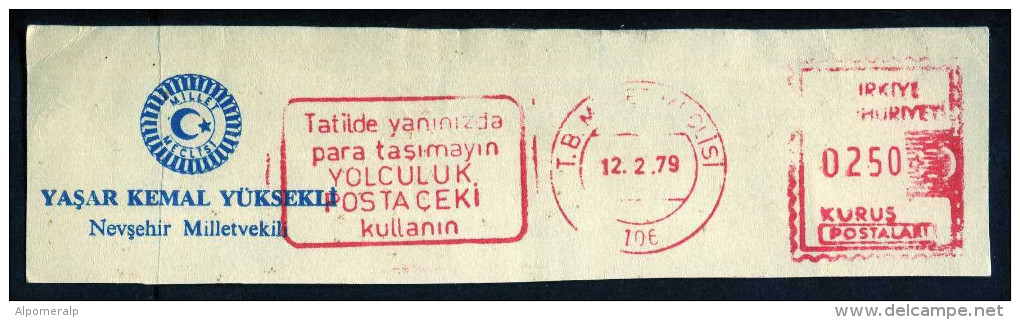 Machine Stamps (ATM) Red Special Cancels T.B.MILLET MECLISI 12.2.79 (#40) - Automatenmarken