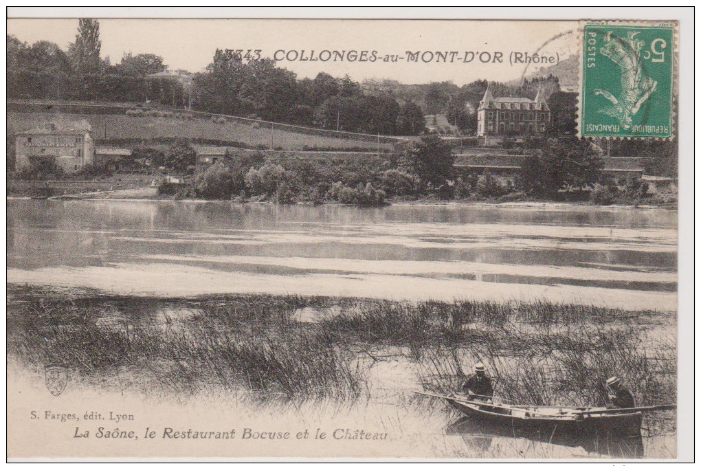 Collonges-au-Mont-d´Or   -  La Saône, Le Restaurant Bocuse Et Le Château - Andere & Zonder Classificatie