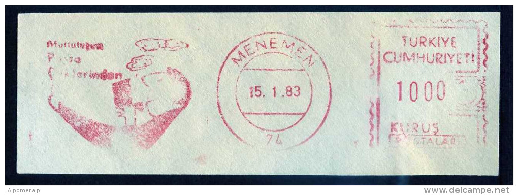 Machine Stamps (ATM) Red Special Cancels MENEMEN 15.1.83 (#33) - Automaten