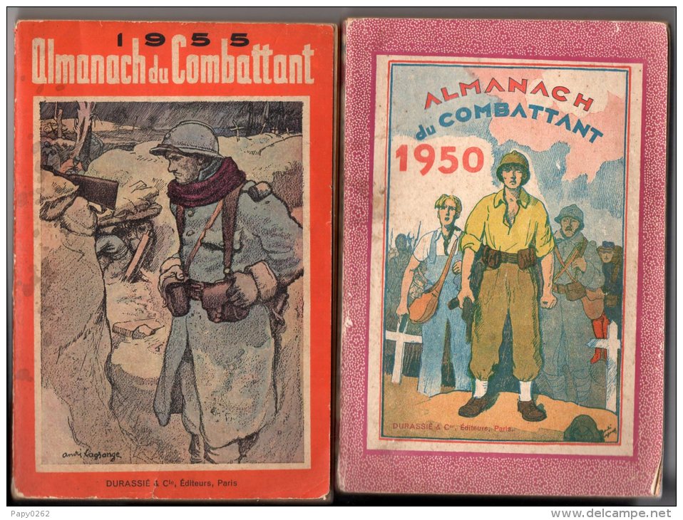 58 I ) Lot De 2 Revues Almanach Du Combattant - 1950 - 1955 - Wholesale, Bulk Lots
