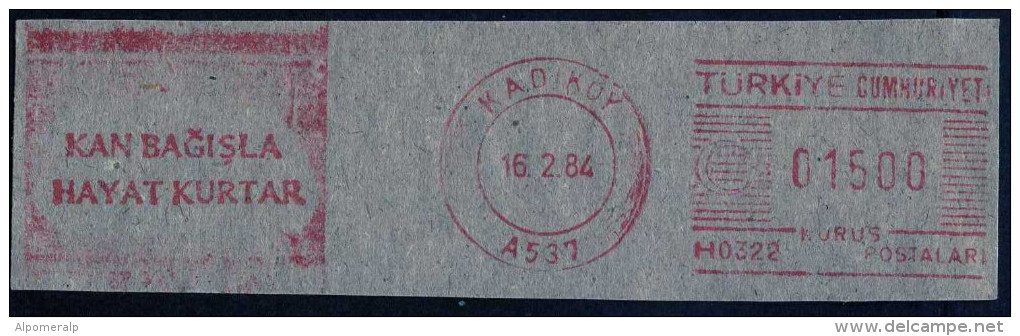 Machine Stamps (ATM) Red Special Cancels KADIKOY 16.2.84 (#25) - Distributors