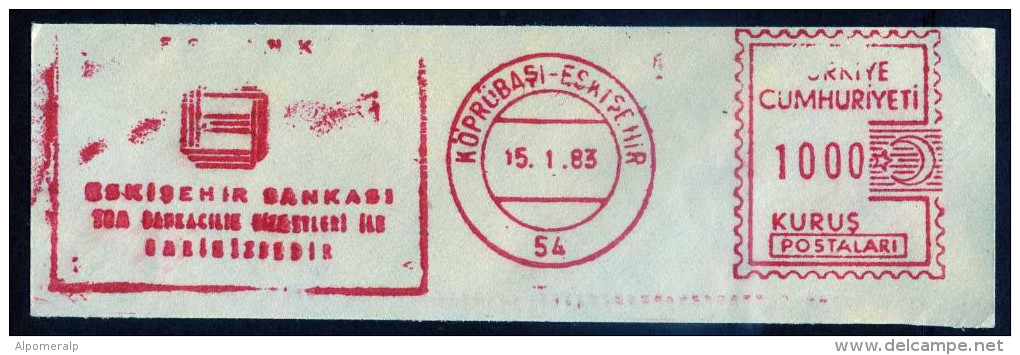 Machine Stamps (ATM) Red Special Cancels KOPRUBASI-ESKISEHIR 15.1.83 (#24) - Automatenmarken
