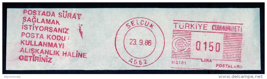 Machine Stamps (ATM) Red Special Cancels SELCUK 23.9.86 (#21) - Distributors