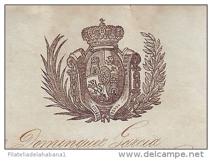 *E739 CUBA SPAIN ESPAÑA 1868 MARRIAGE CERTIFICATE. REG INFANTA 2 BATALLON. CERTIFICADO DE MATRIMONIO - Documents Historiques