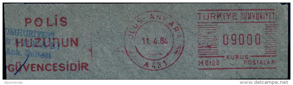 Machine Stamps (ATM) Red Special Cancels ULUS-ANKARA 11.4.84 (#17) - Distributors