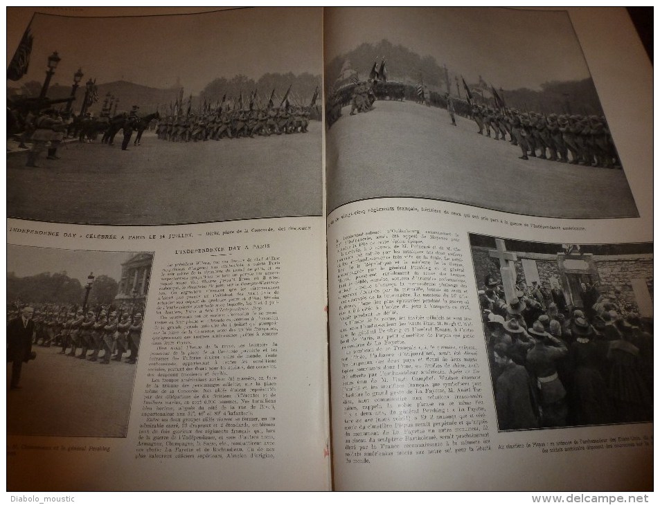 1919: Préparatifs Fête VICTOIRE;Projet VOIE TRIOMPHALE par artistes-Poilus;Dirigeable R-34 traverse Atlantique;AVEUGLES