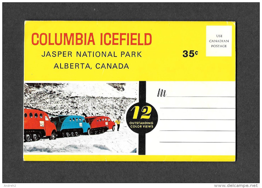 JASPER - ALBERTA - COLUMBIA ICEFIELD - JASPER NATIONAL PARK - CARNET SOUVENIR - SOUVENIR FOLDER - 12 PHOTOS - Jasper