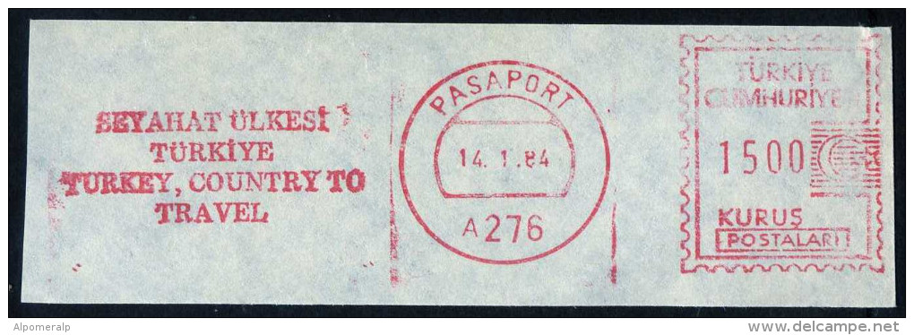Machine Stamps (ATM) Red Special Cancels PASAPORT 14.1.84 (#5) - Automaten