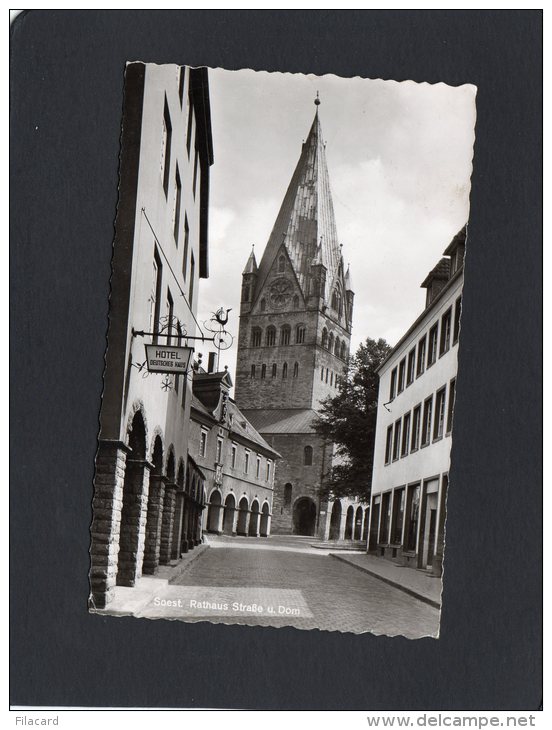 50774    Germania,  Soest,  Rathaus Strasse U.  Dom,  VGSB  1957 - Soest