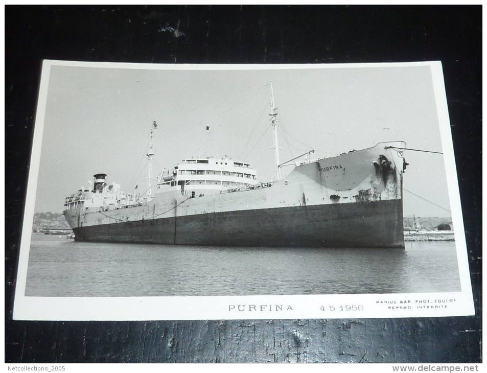 PURFINA - 4 5 1950 - Marius Bar Phot, Toulon - BATEAU PETROLIER - Tankers