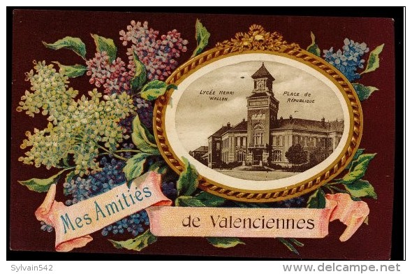 CPA 59 MES AMITIES DE VALENCIENNES STYLE ART NOUVEAU COLORISEE 1920 - Valenciennes