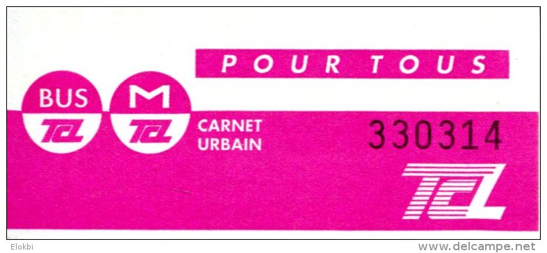 Ancien Ticket Métro Et Bus De Lyon (France) - Fin Des Années 1990 ? - Non Composté! - Europe
