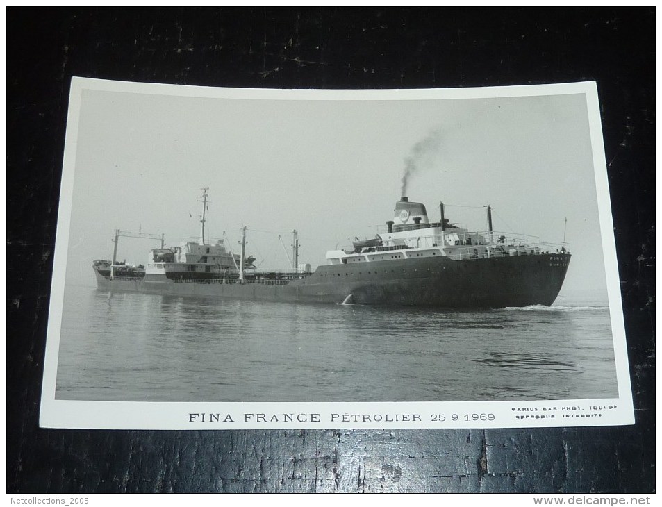 FINA FRANCE PETROLIER 25-9-1969 - Marius Bar Phot, Toulon - BATEAU PETROLIER - Tankers