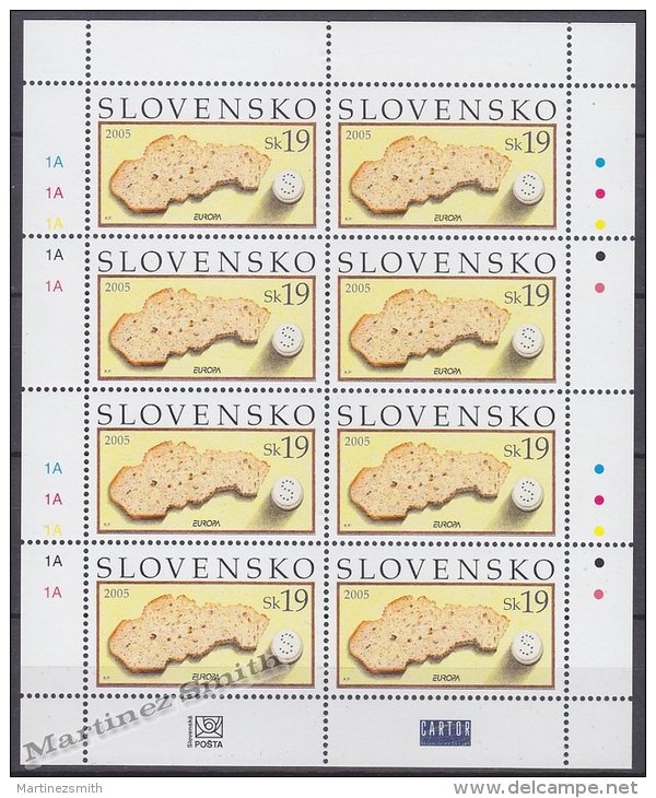 Slovakia - Slovaquie 2005 Yvert 444 Europa Cept. Gastronomy - Sheetlet - MNH - Nuovi