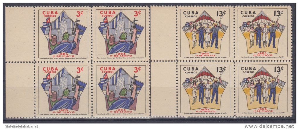 1963.8- * CUBA 1963. MNH. 1 DE MAYO. LABOR DAY. BLOCK 4. - Usati