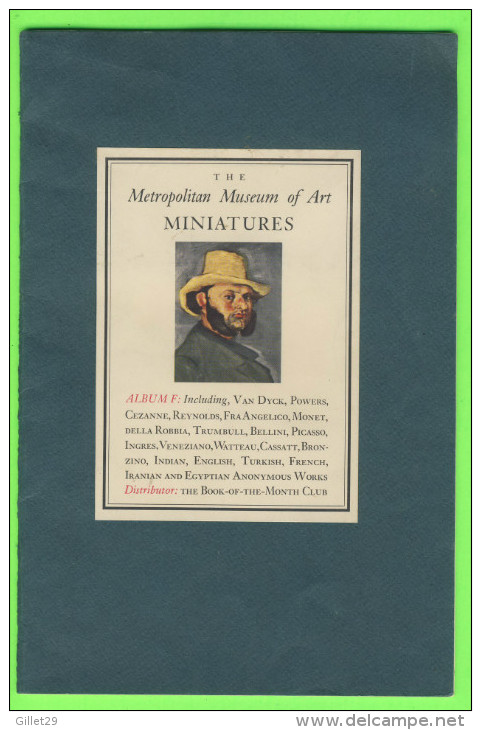 BOOK - THE METROPOLITAN MUSEUM OF ART MINIATURES 1949 - 16 PAGES - - Art History/Criticism